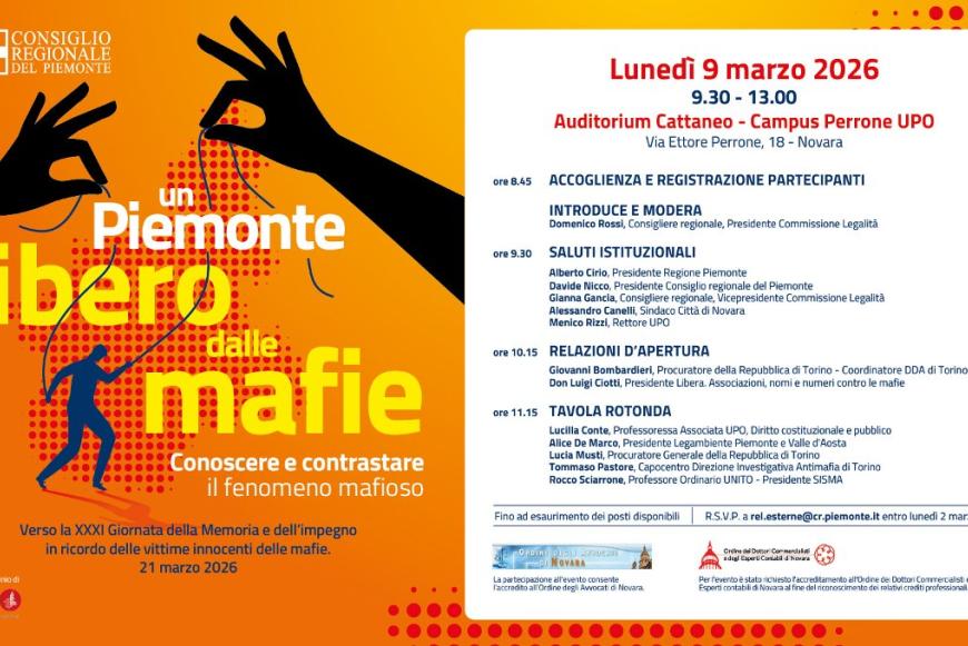Un Piemonte libero dalle mafie